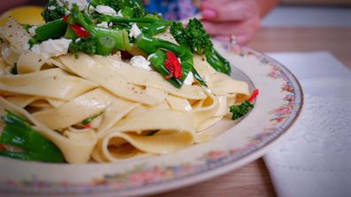 Ready in fifteen minutes, a zingy, fresh pasta