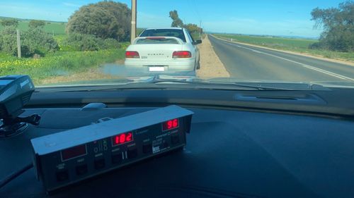 An 80-year-old South Australian Subaru driver has lost his driver's license for six months after travelling more than 80km/h over the speed limit.