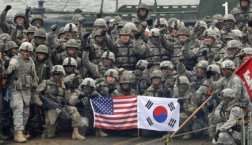 US and South Korean troops at an earlier joint exercise in South Korea. (AP).