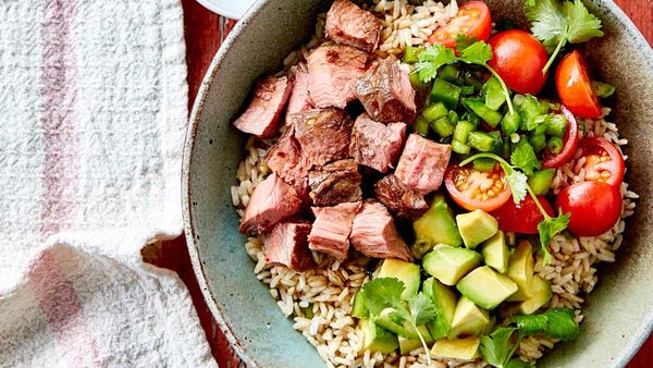 Hawaiian style lamb poke bowl