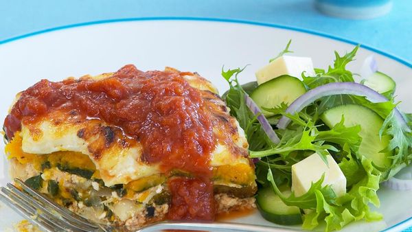 cottage cheese pumpkin and spinach lasagne