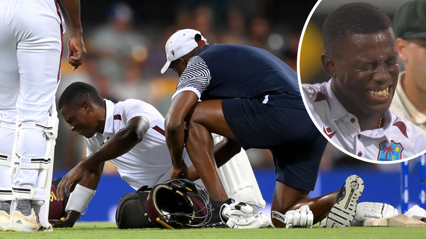 Shamar Joseph retires hurt with 'painful blow' as second Test match hangs in the balance