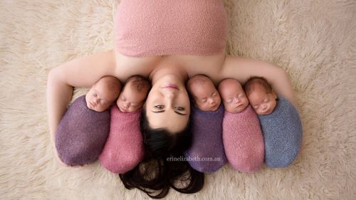 Perth parents of quintuplets release first photoshoot of newborns