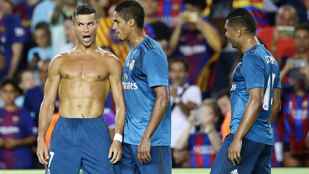 Cristiano Ronaldo pushes referee after getting sent off against Barcelona in Spanish Super Cup