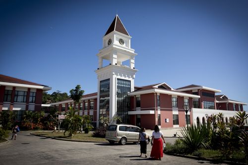 The Tupua Tamasese Meaule Hospital is pictured in Apia, Samoa, July 10, 2015. 