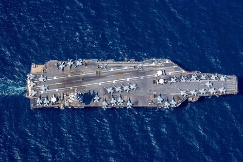 The USS Gerald R. Ford aircraft carrier 