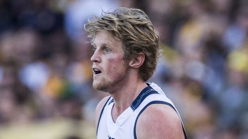 Crows star Rory Sloane has been admitted to hospital. (AAP)
