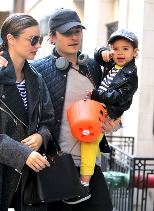 Miranda Kerr with Orlando Bloom and their son Flynn in 2013. (AAP)