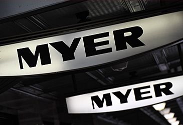 By how much has Myer's net profit after tax dropped since last year?