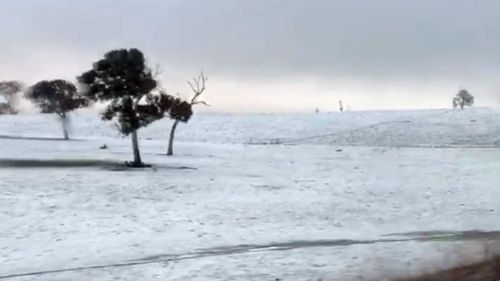 Snow falls in Goulburn, New South Wales, as a polar blast hits the south-east of Australia. 
