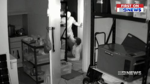 Adam was allegedly hurled across the room by one of the intruders. (9NEWS)