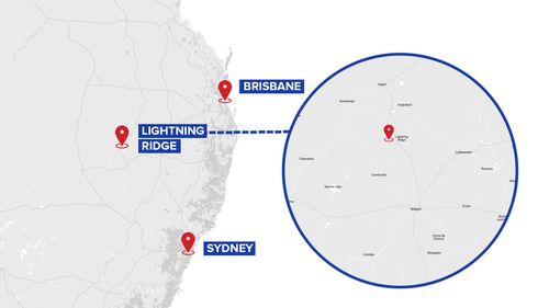 Lightning Ridge is 80km north of Walgett, 730km southwest of Brisbane and 725km northwest of Sydney