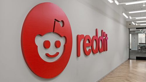 The Reddit logo in the tech giant's office.