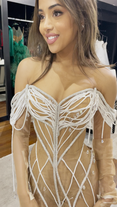 Behind the scenes of Maria Thattil's 2022 Logies dress, 'The Naked Dress' designed by Con Ilio.