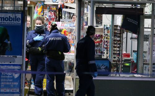 Police are investigating the cause of a fight between a group of men at a Melbourne milk bar overnight that resulted in a stabbing. Picture: 9NEWS.