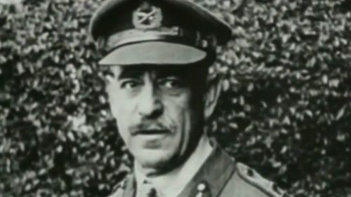 Sir John Monash, the man regarded by many as Australia’s greatest soldier, and our commander on the Western front for the final stages of World War One. Picture: 9News