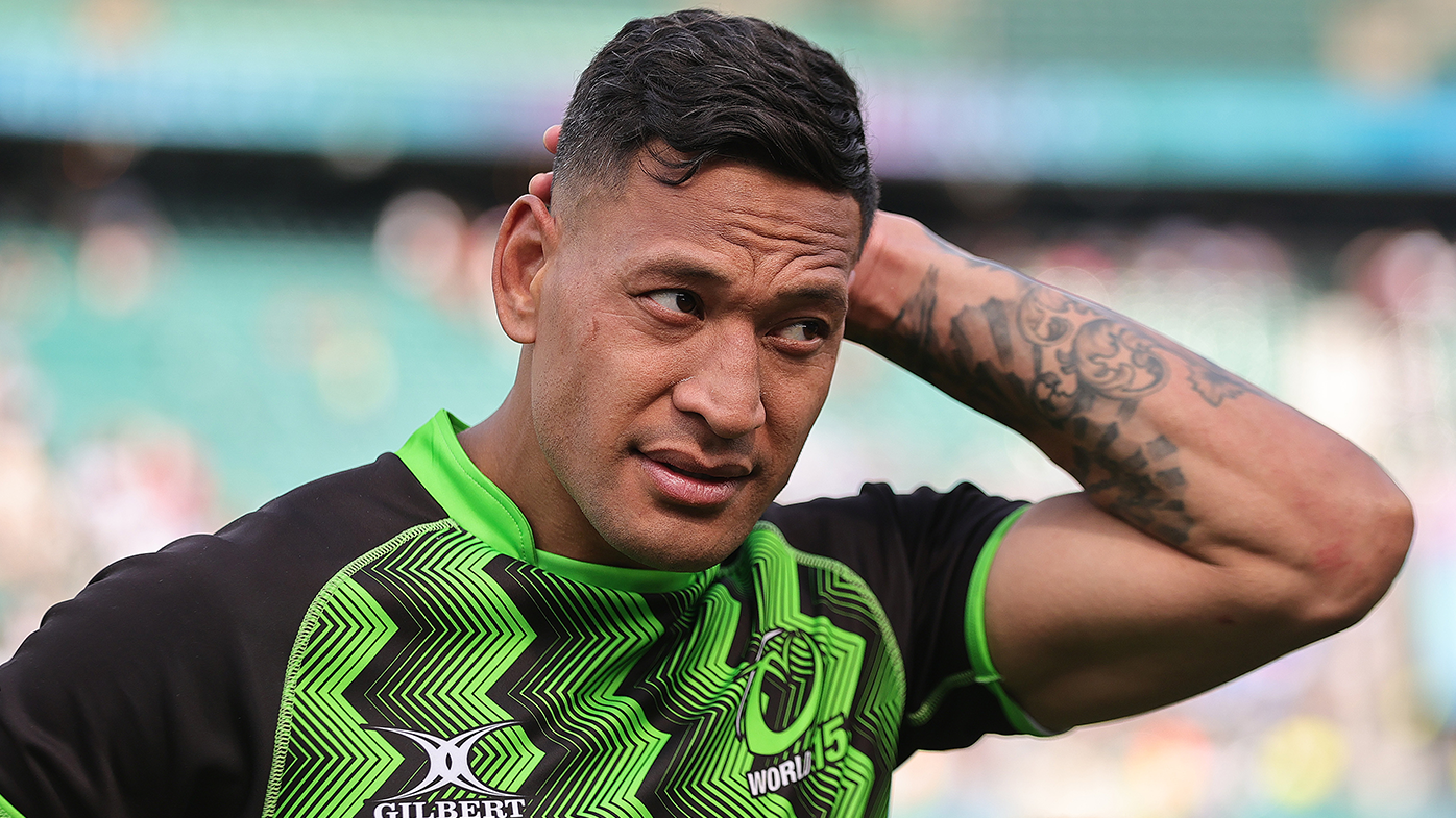 Israel Folau looks on during the Killik Cup match between Barbarians and World XV at Twickenham.