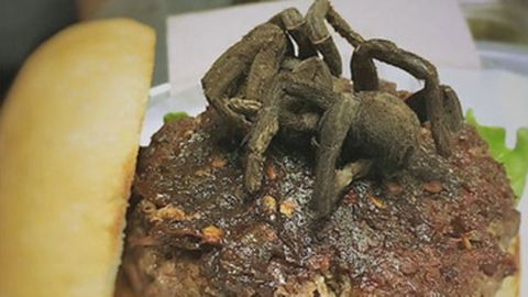 The tarantula burger served at the Bull City Burger and Brewery. (Twitter)