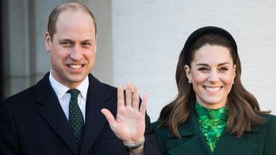 Prince William and Kate meet Ireland's Taoiseach Leo Varadkar and his partner Matthew Barrett on March 03, 2020 in Dublin, Ireland.