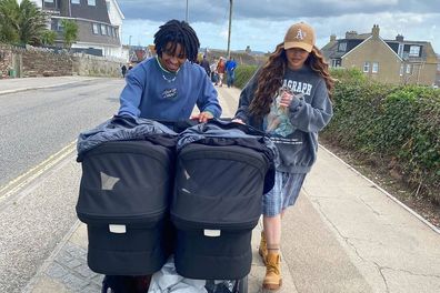 Jesy Nelson shares a picture of her and Zion with her twins