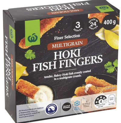 Woolworths Multigrain Hoki Fish Fingers: 280 calories per serve