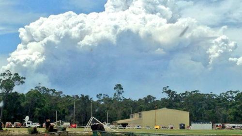 Huge clouds of smoke were emitted from the flames, seen from Northcliffe. (9NEWS)