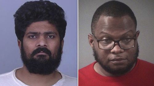 This combination image shows left to right; undated photo released by the Sherburne County Sheriffs Office shows Harshkumar Patel in Elk River, Minn., and undated photo released by the U.S. Immigration and Customs Enforcement shows Steve Shand. (AP Photo)