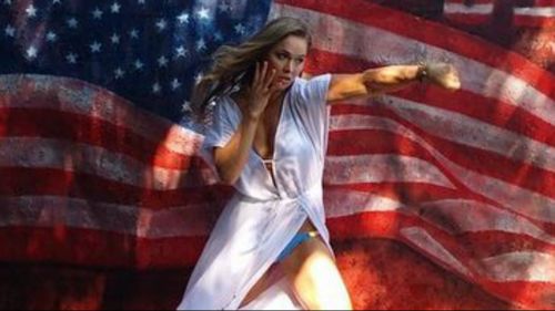 Rousey shows off her patriotic spirit.
