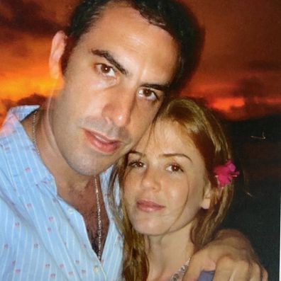 Isla Fisher and Sacha Baron Cohen pose for a photo in the early days of their romance.