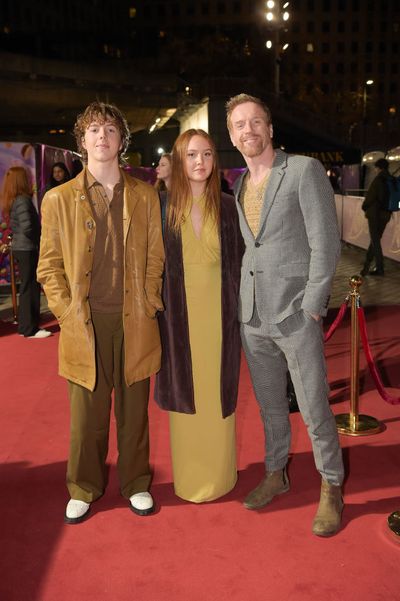 Gulliver McCrory-Lewis, Manon McCrory-Lewis and Damian Lewis