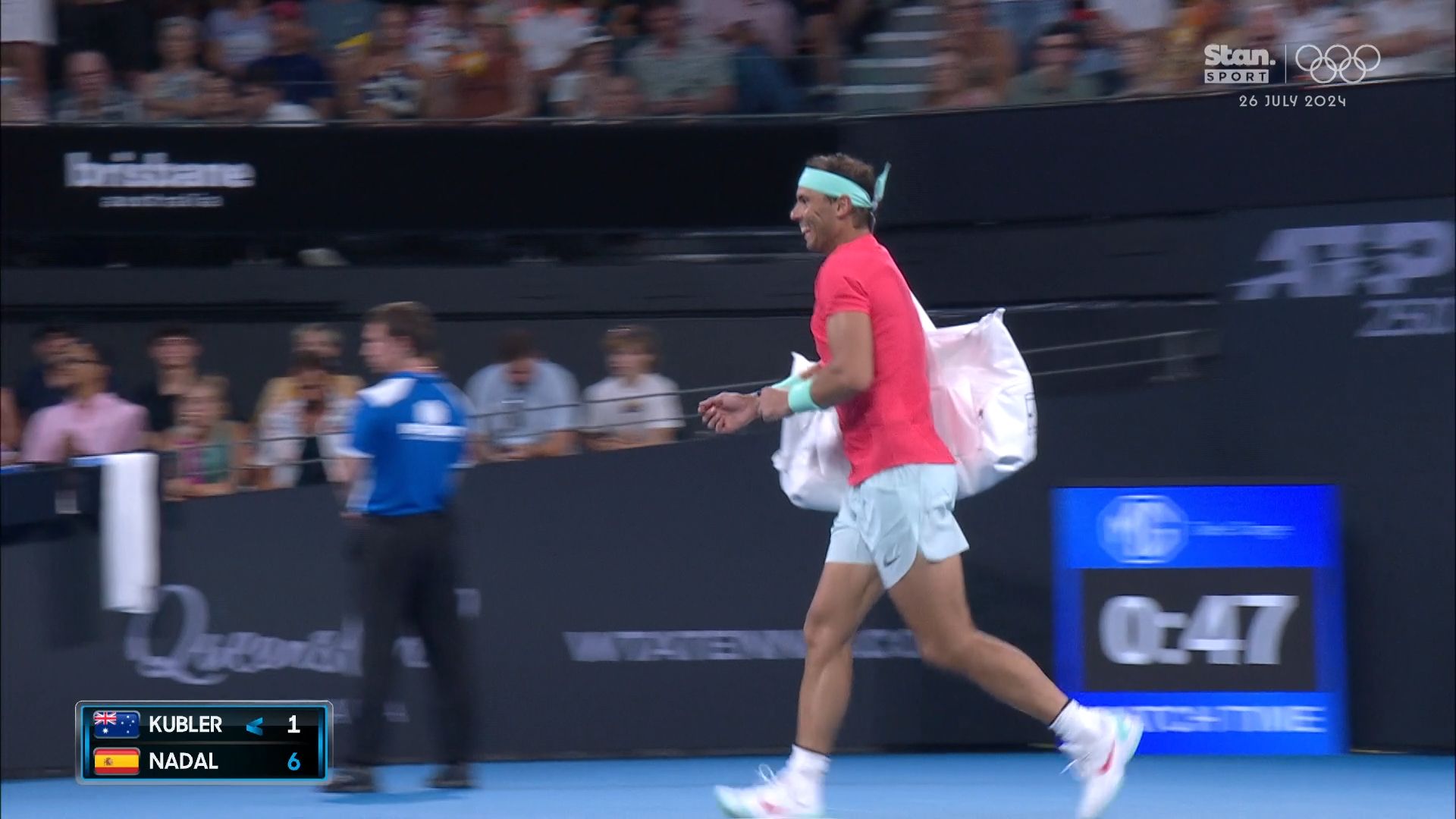 Rafael Nadal receives time violation at Brisbane International for lengthy toilet break
