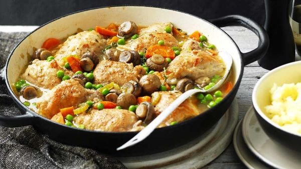 One-pot chicken and mushroom casserole for Australian Mushrooms