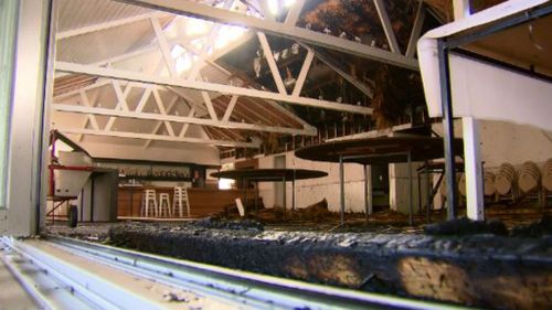 The function room of the hotel was badly damaged. (9NEWS)