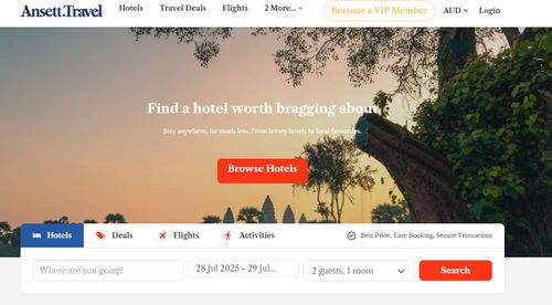 Ansett Travel website