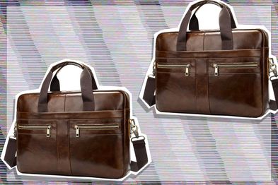 9PR: Leather Shoulder Messenger Bag for Men Travel Business