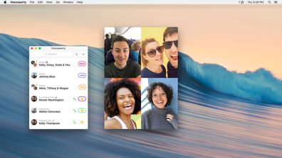Houseparty app in action on a Macbook
