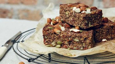<a href="http://kitchen.nine.com.au/2016/11/06/22/16/jesinta-campbells-snack-seed-bars" target="_top">Jesinta Campbell's snack seed bars</a><br />
<br />
<a href="http://kitchen.nine.com.au/2016/11/10/12/03/how-to-choose-a-better-protein-bar" target="_top">RELATED: How to choose a better protein bar</a><br />
<br />