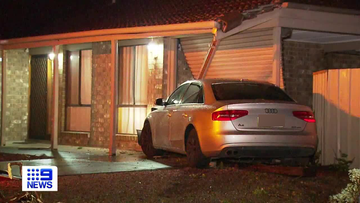 Pooraka car into house with licence plate blurred.