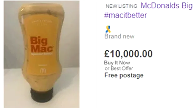 eBay Big Mac sauce listing