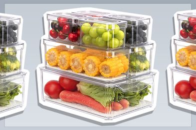 9PR: BY Kitchen and Home Fridge Food Stackable Storage Containers with Lid, seven pack