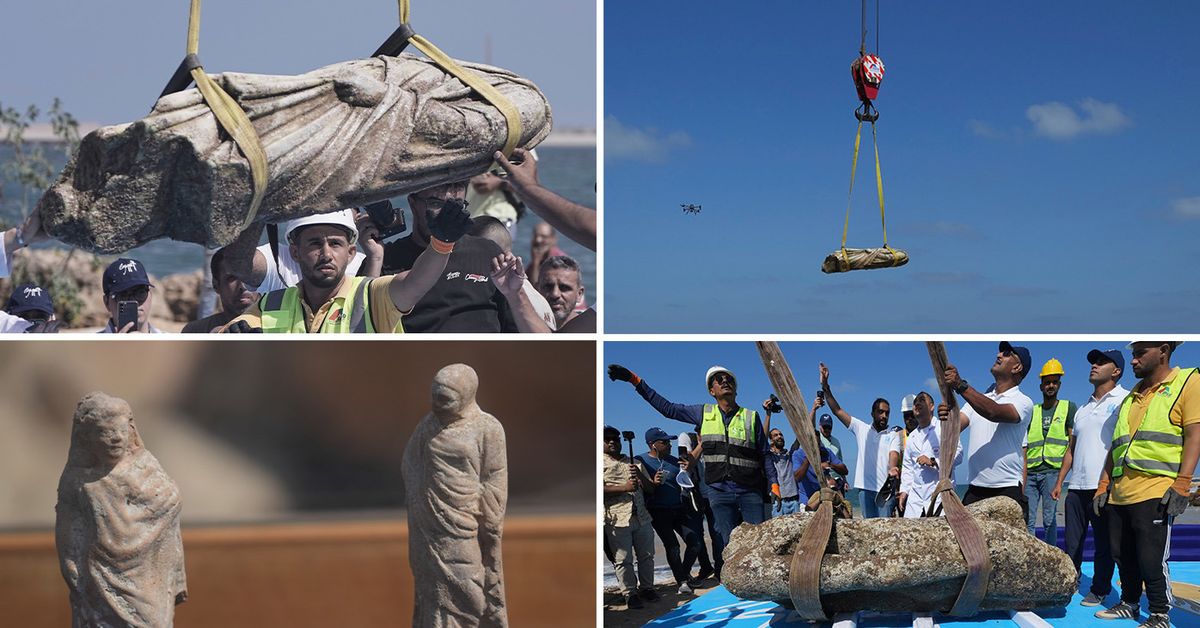 Archaeologists pull 2000-year-old statues from Egyptian bay