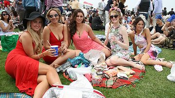 These ladies are all glammed up for the big day. Take a look
through the gallery for the latest photos of the crowds at Flemington. (Daniel
Fraser, NineMSN)