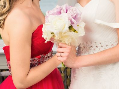 Bride and bridesmaid pic