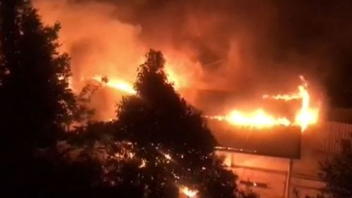 The fire ripped through the granny flat where Mr Linsdell was living in Gymea, south of Sydney. Picture: Supplied