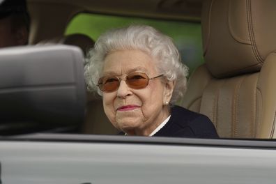 Queen Elizabeth II attends at the Royal Windsor Horse Show, Windsor, England, Friday May 13, 2022. 