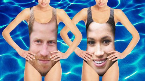 Fancy a pair of swimmers with Meghan and Harry's faces on them? (Supplied)