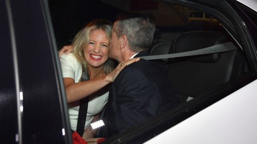 Bill Shorten and his wife Chloe before the debate.