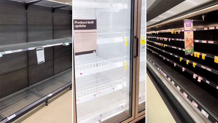 Queensland floods Locals battle empty supermarket shelves after