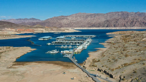 More human remains were found at Lake Mead, pictured here in June 2021, less than a week after a body in a barrel was discovered at the reservoir.