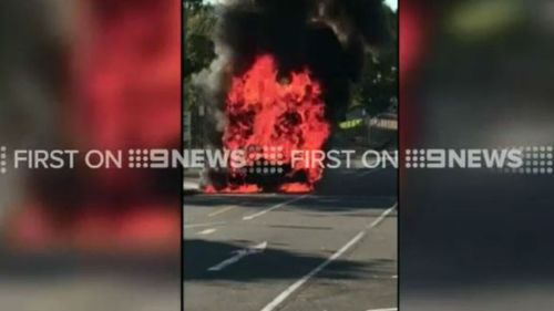 The flames began just before 8am. (9NEWS)
